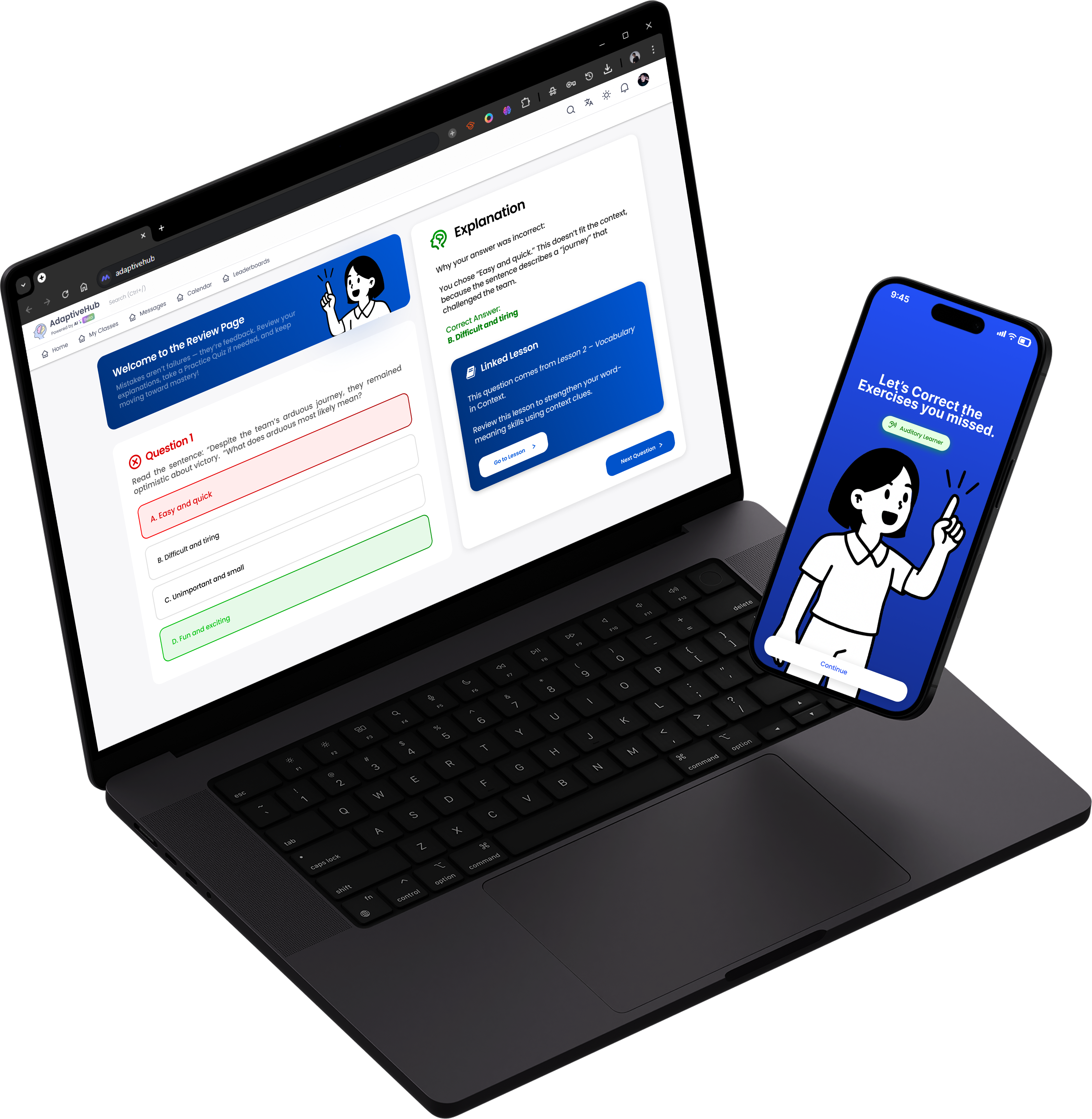 AdaptiveHub on laptop and mobile