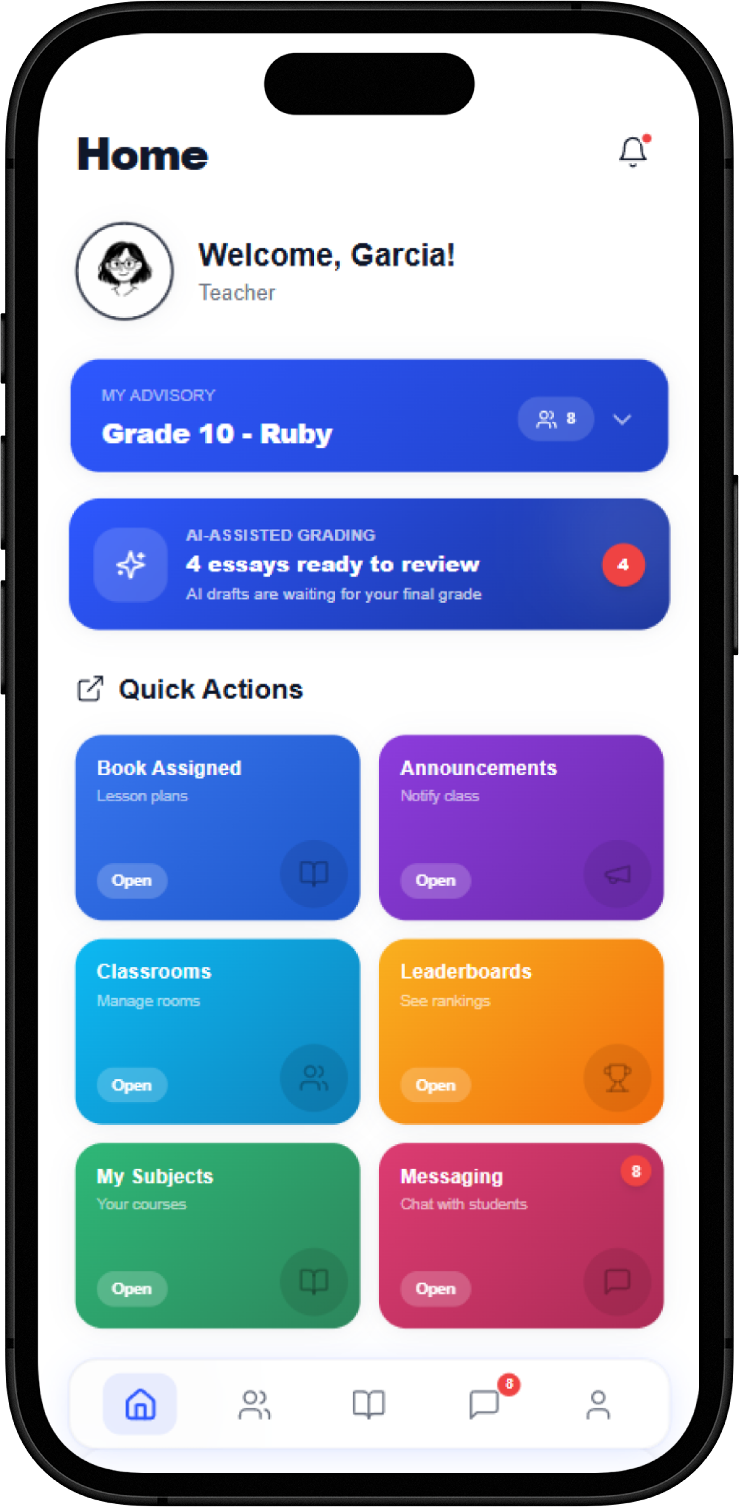 Teacher-facing AdaptiveHub experience